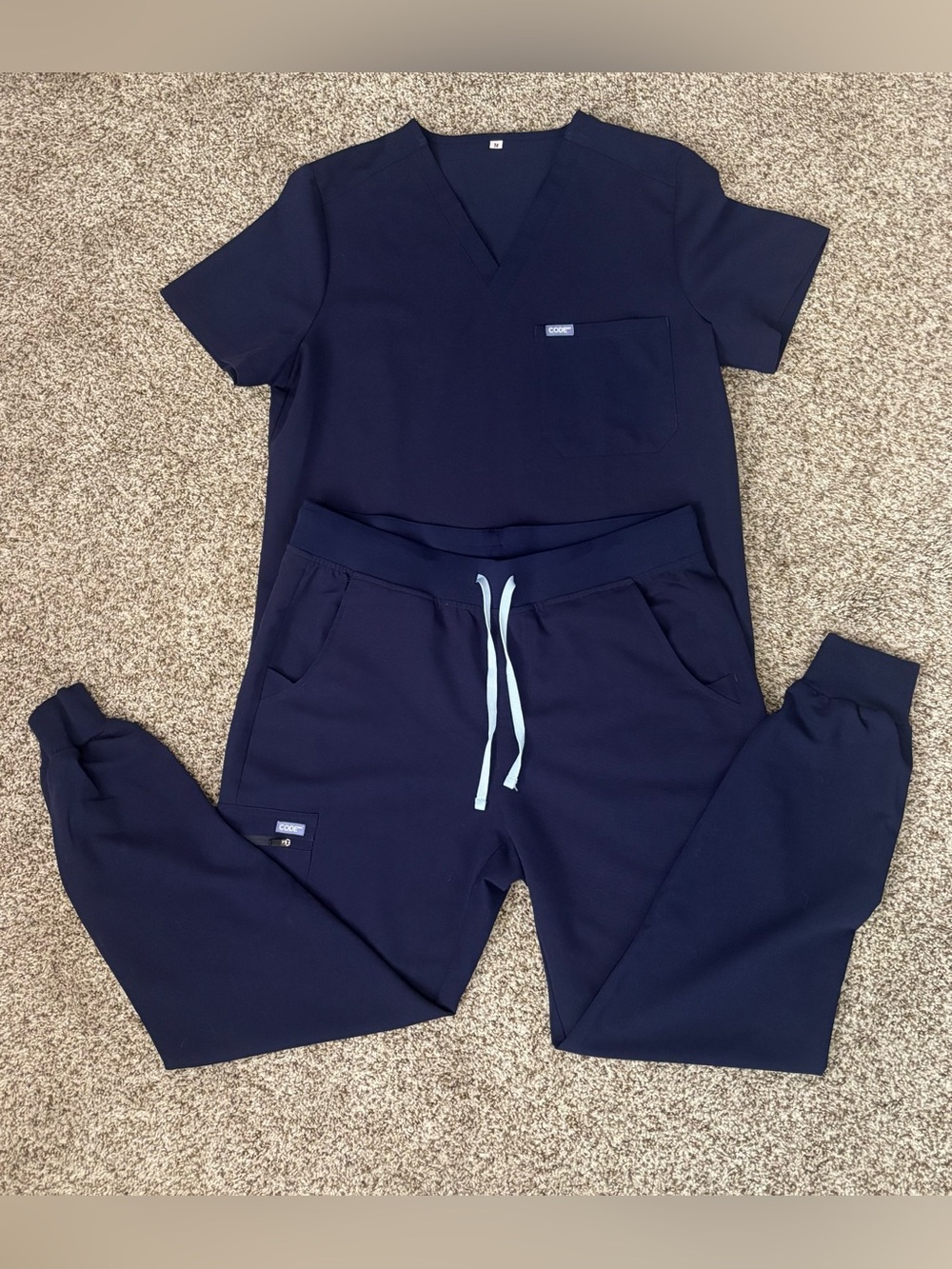 CODE NXT Women's Navy Scrub Top and Jogger Set